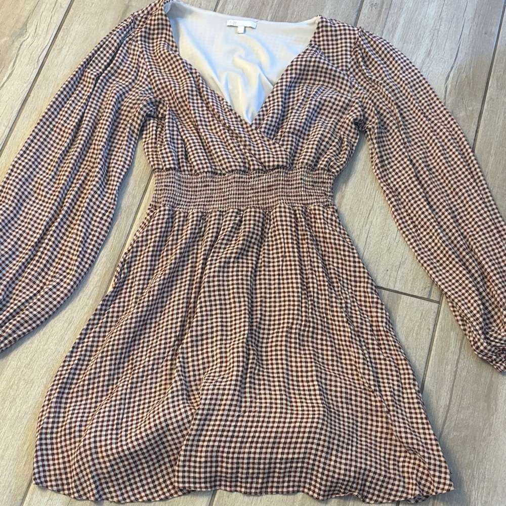 Gianni plaid Long Sleeve Dress